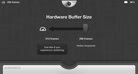 preferences pane with hardware buffer size